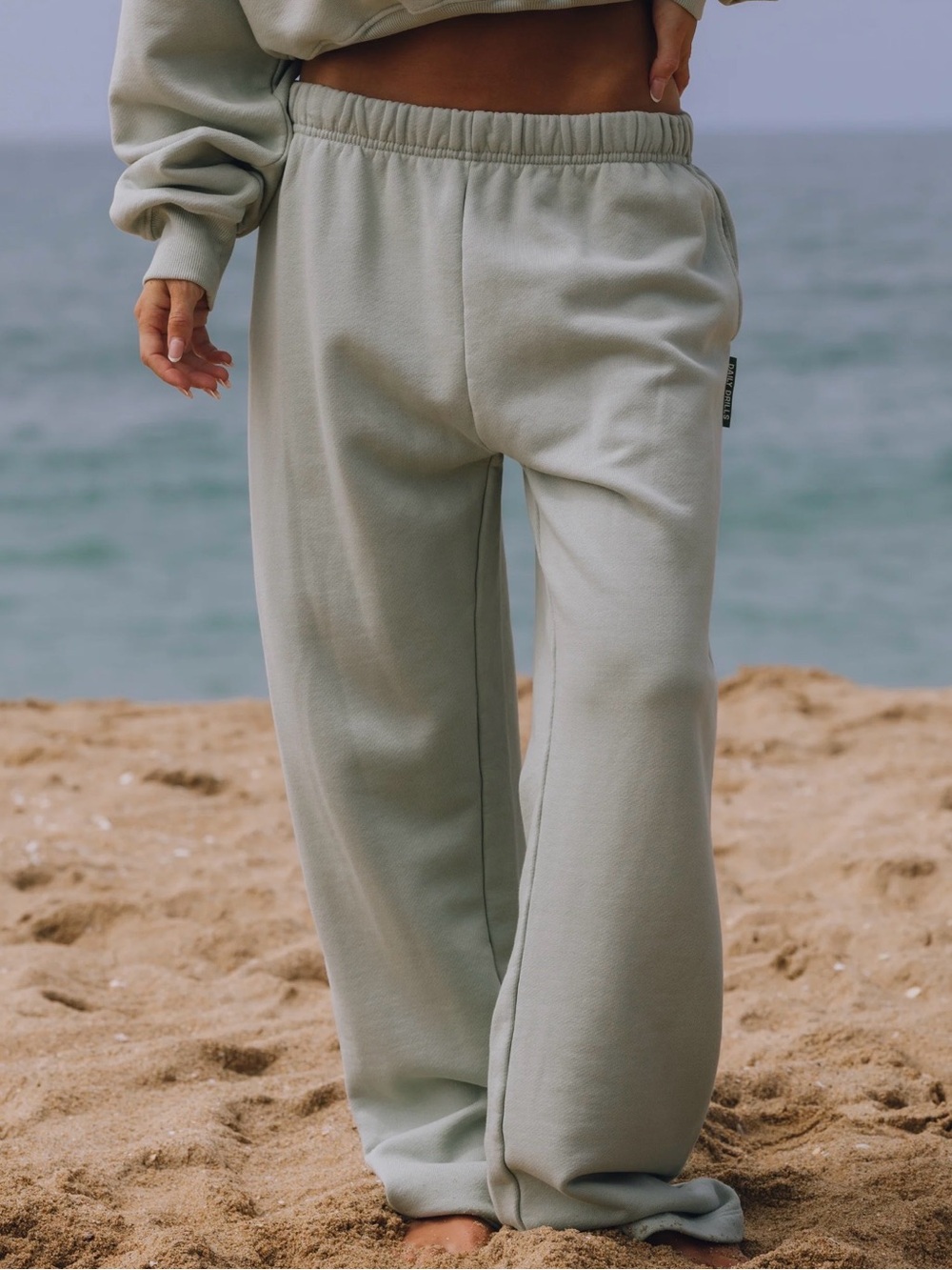 Daily Drills Sage Green Wide-Leg Sweatpants